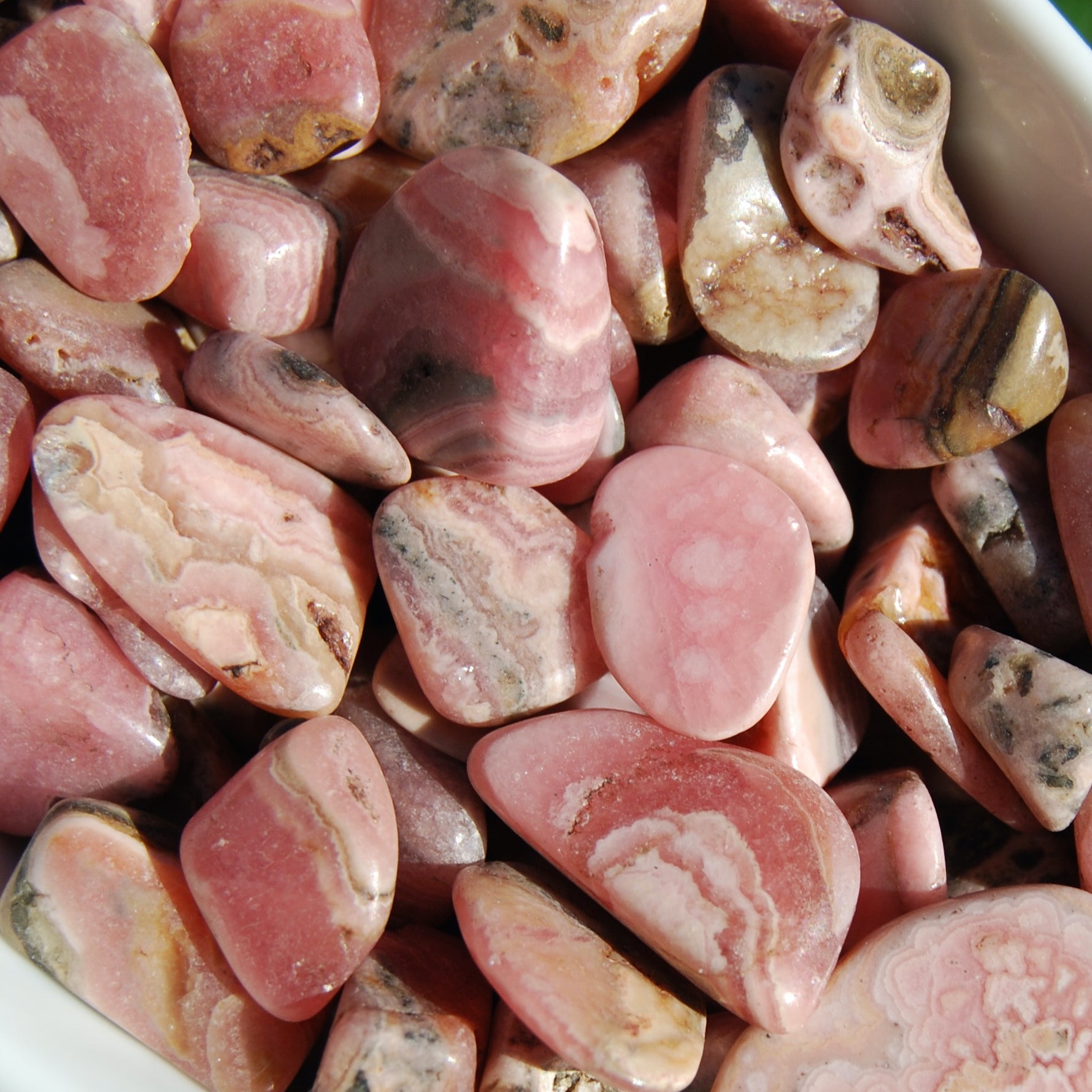 Genuine Rhodochrosite Crystal Tumbled Stones, XS
