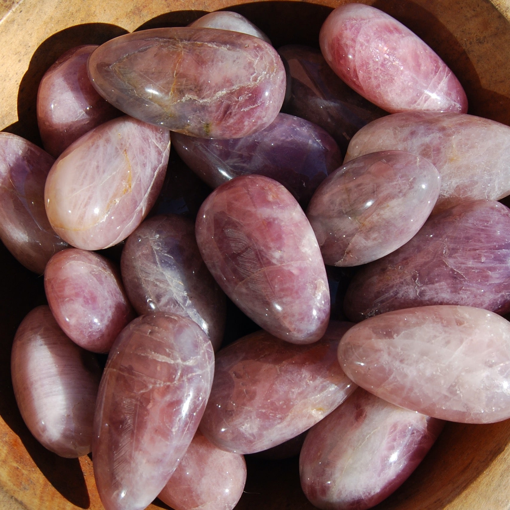  Purple Rose Quartz Crystal Tumbled Stones, Violet Star Rose Quartz Crystals, Purple Star Rose Quartz
