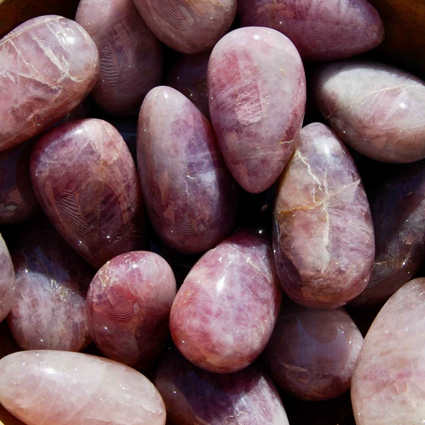  Purple Rose Quartz Crystal Tumbled Stones, Violet Star Rose Quartz Crystals, Purple Star Rose Quartz