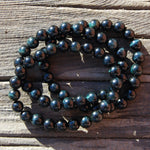 Blue Tiger's Eye Crystal Beaded Bracelet