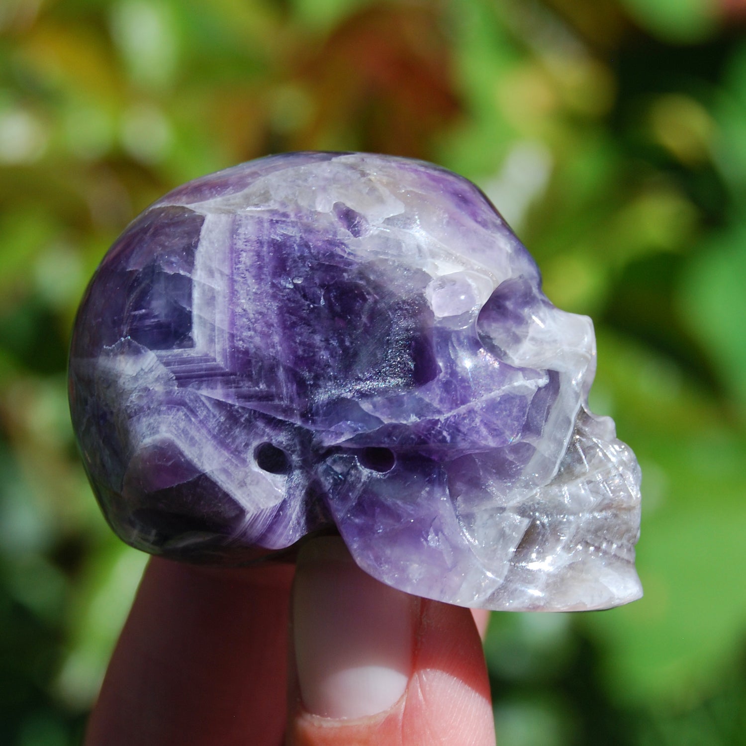 Amethyst Carved Crystal Skull Realistic