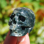 Ocean Jasper Geode Carved Crystal Skull