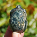 Ocean Jasper Geode Carved Crystal Skull