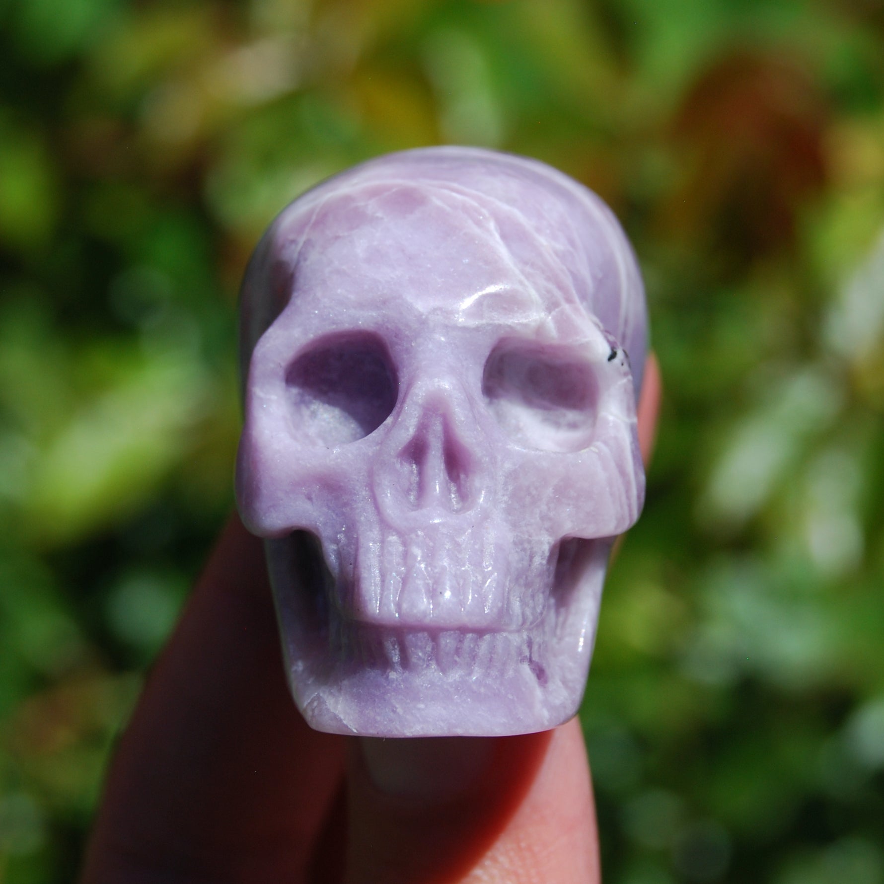 Lepidolite Carved Crystal Skull 