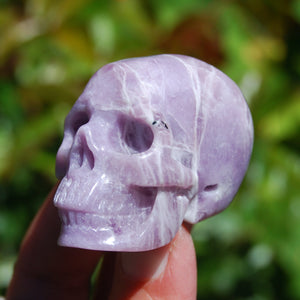 Lepidolite Carved Crystal Skull 