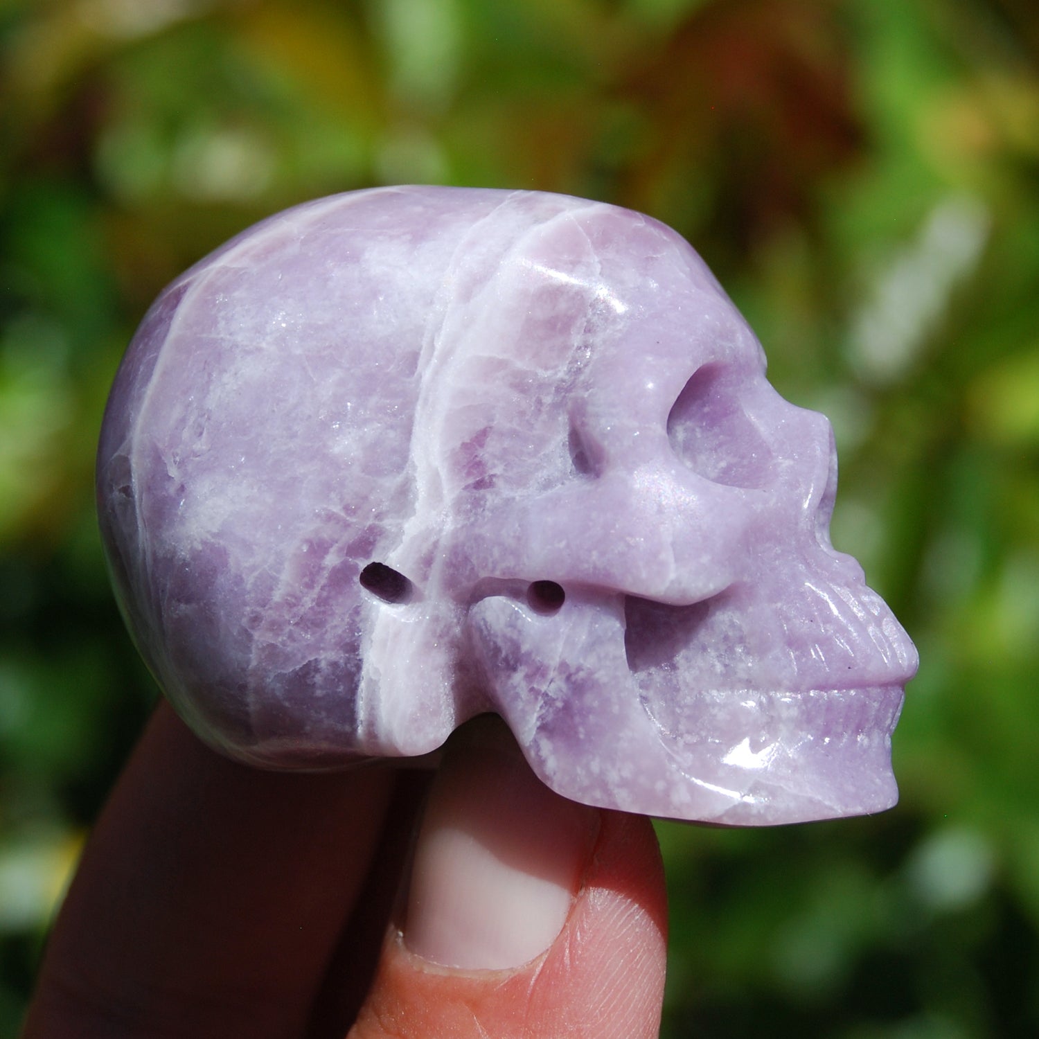Lepidolite Carved Crystal Skull 