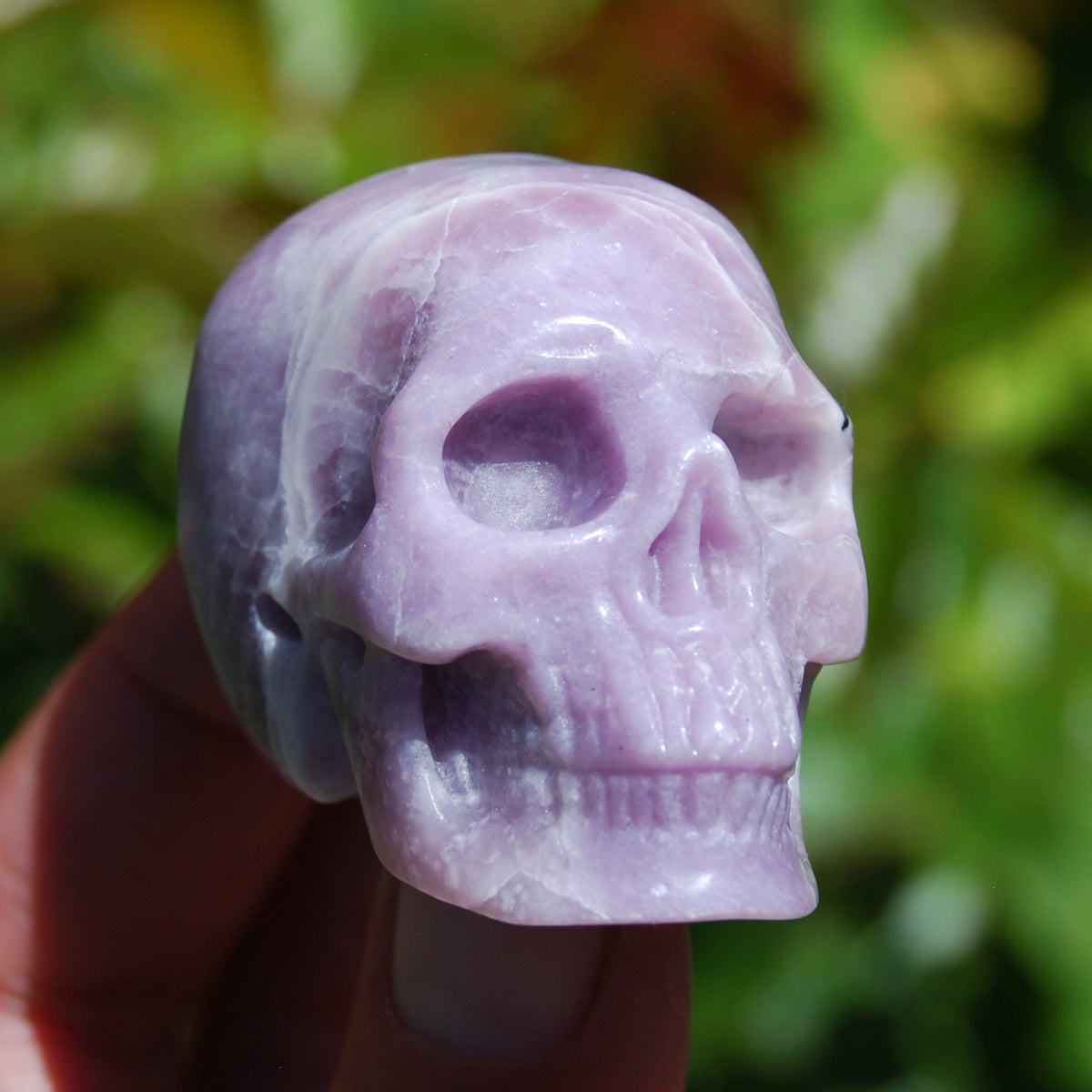 Lepidolite Carved Crystal Skull 