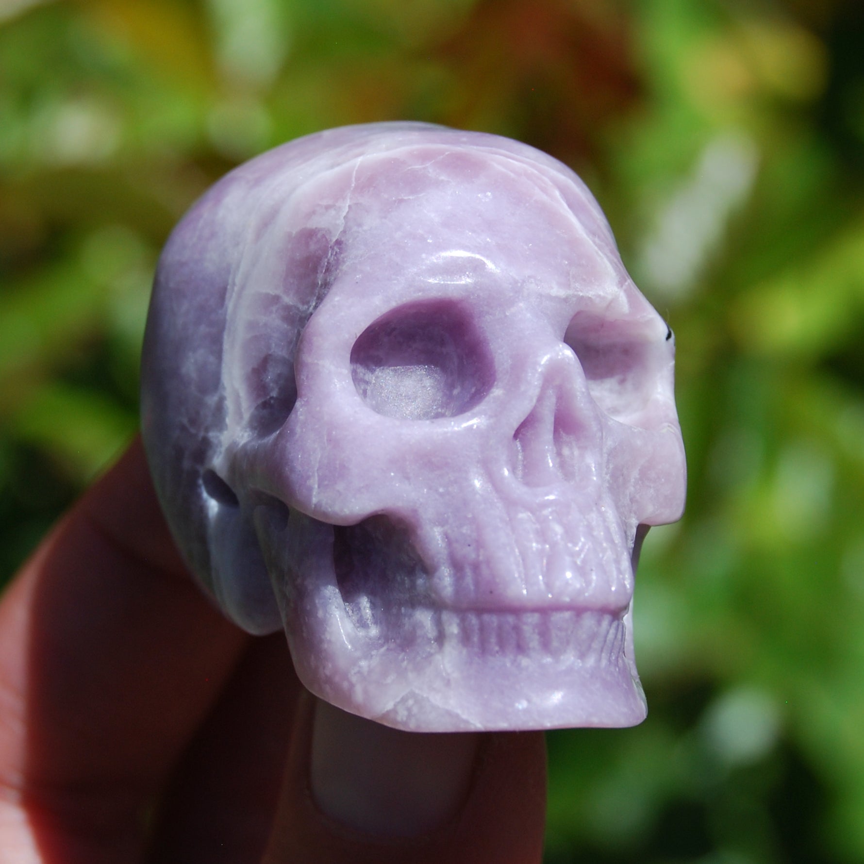 Lepidolite Carved Crystal Skull 