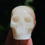 Flower Agate Sakura Agate Crystal Skull Realistic Gemstone Carving