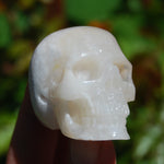 Flower Agate Sakura Agate Crystal Skull Realistic Gemstone Carving