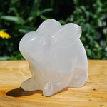 White Selenite Crystal Rabbit Carving