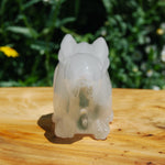 White Selenite Crystal Rabbit Carving