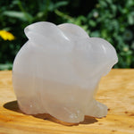 White Selenite Crystal Rabbit Carving
