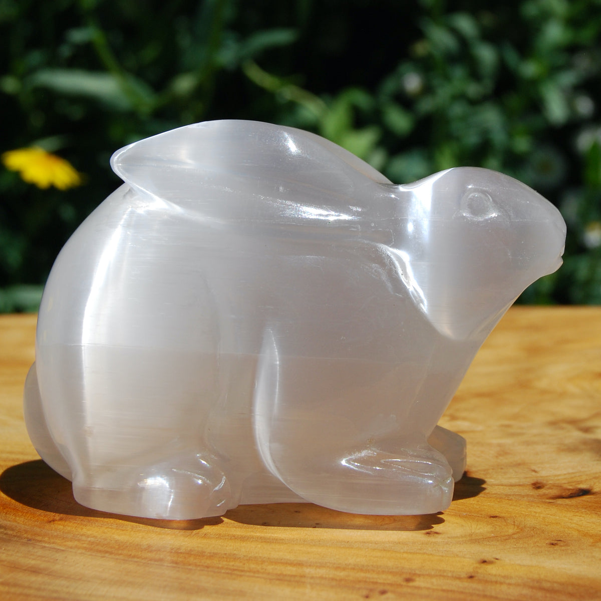 White Selenite Crystal Rabbit Carving