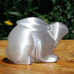 White Selenite Crystal Rabbit Carving