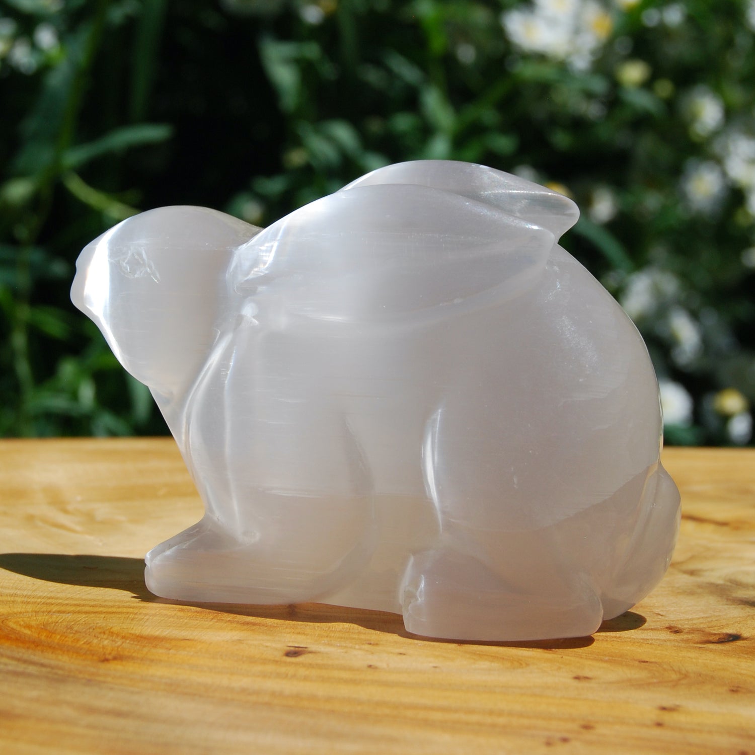 4in 347g Selenite Crystal Rabbit Carving