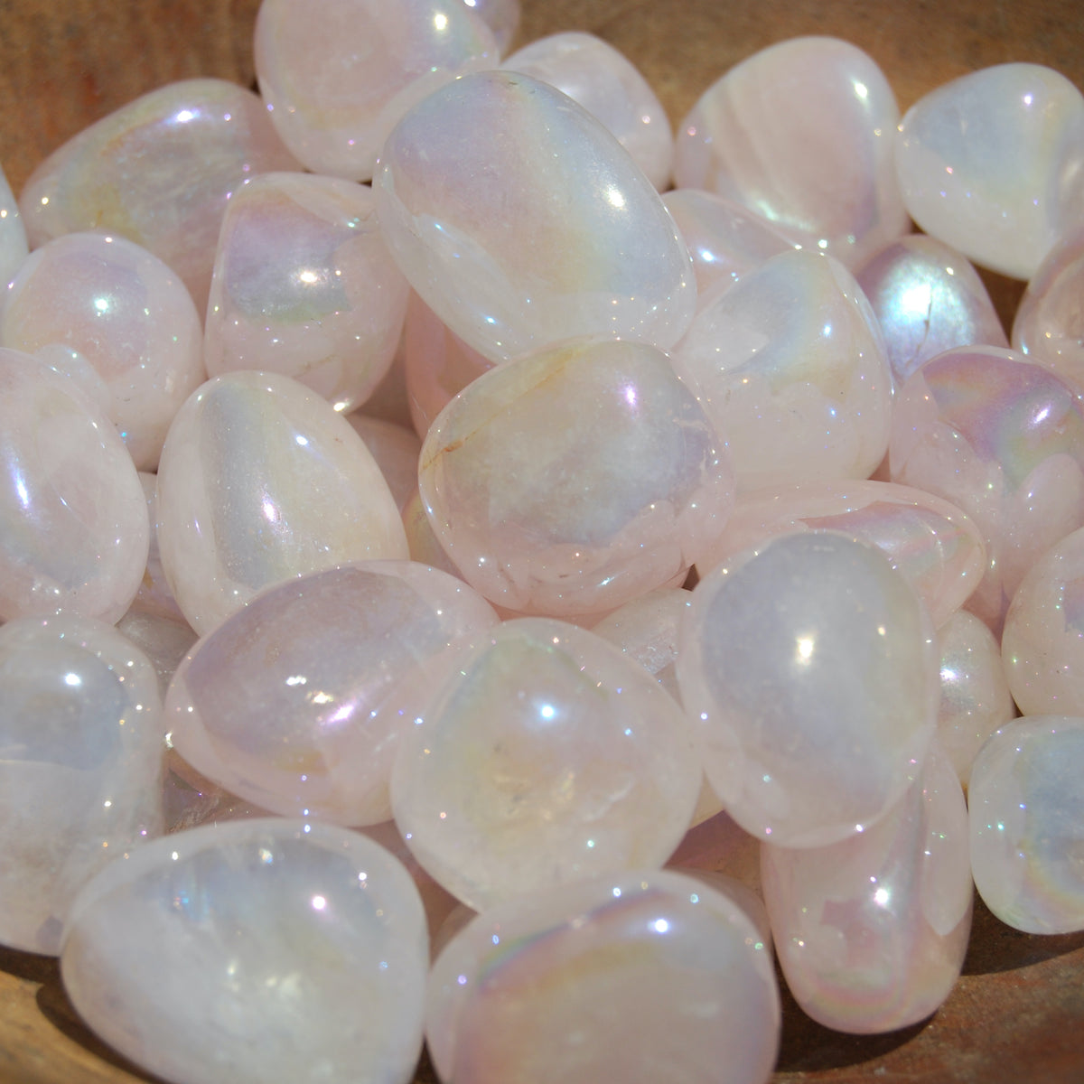 Angel Aura Rose Quartz Crystal Tumbled Stones