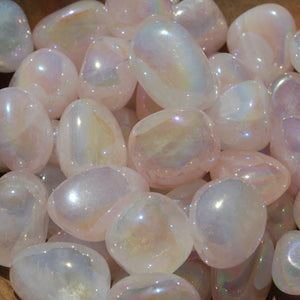 Angel Aura Rose Quartz Crystal Tumbled Stones