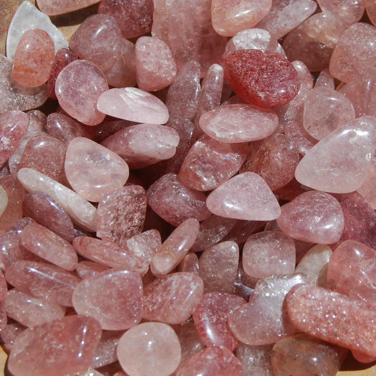 Strawberry Quartz Crystal Tumbled Stones