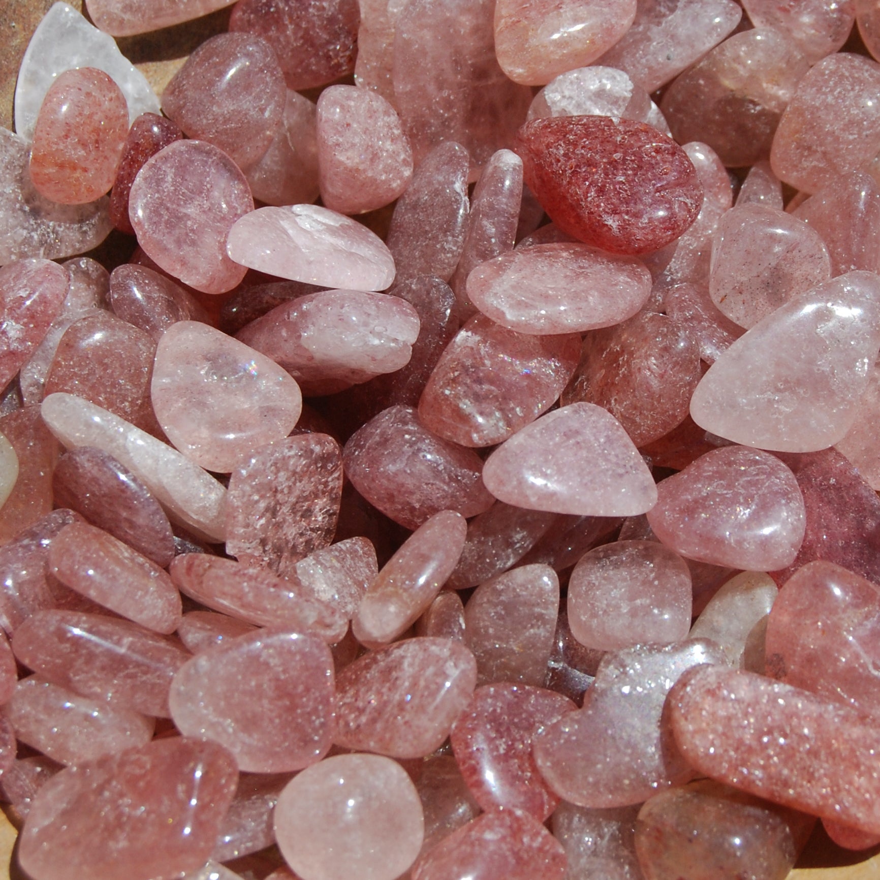 Strawberry Quartz Crystal Tumbled Stones
