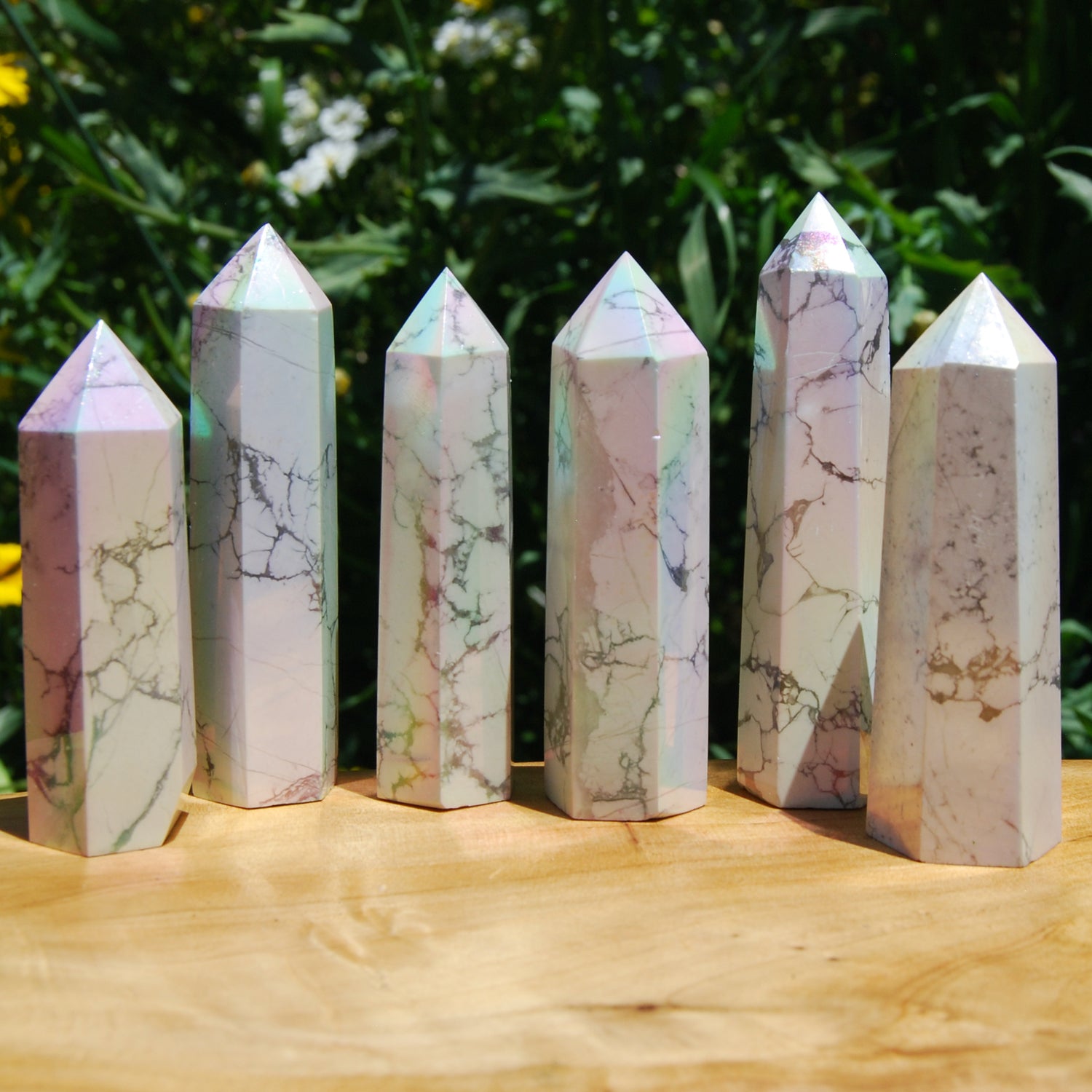 Angel Aura Howlite Crystal Tower