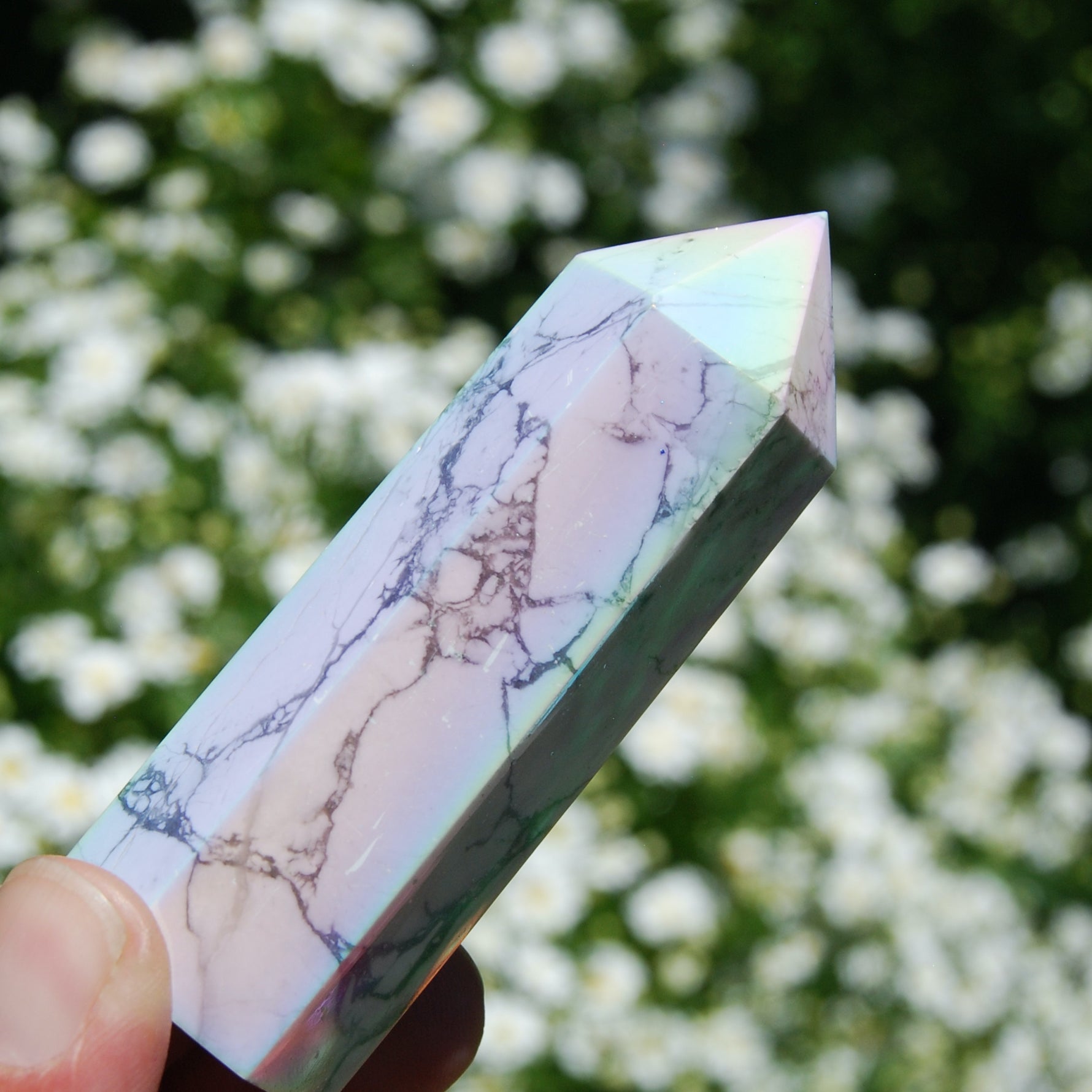 Angel Aura Howlite Crystal Tower