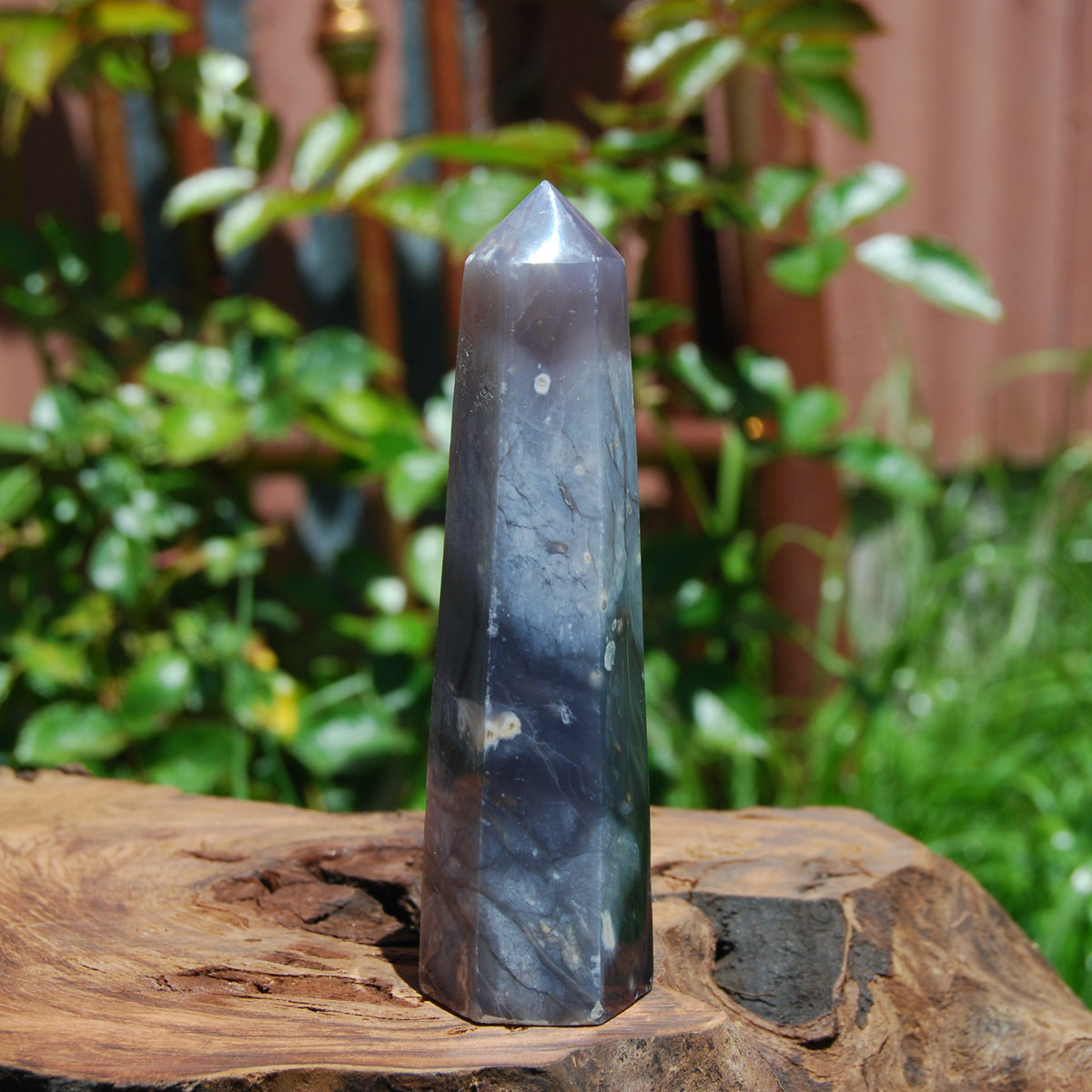 Purple Chalcedony Crystal Tower, Violet Agate Indonesia