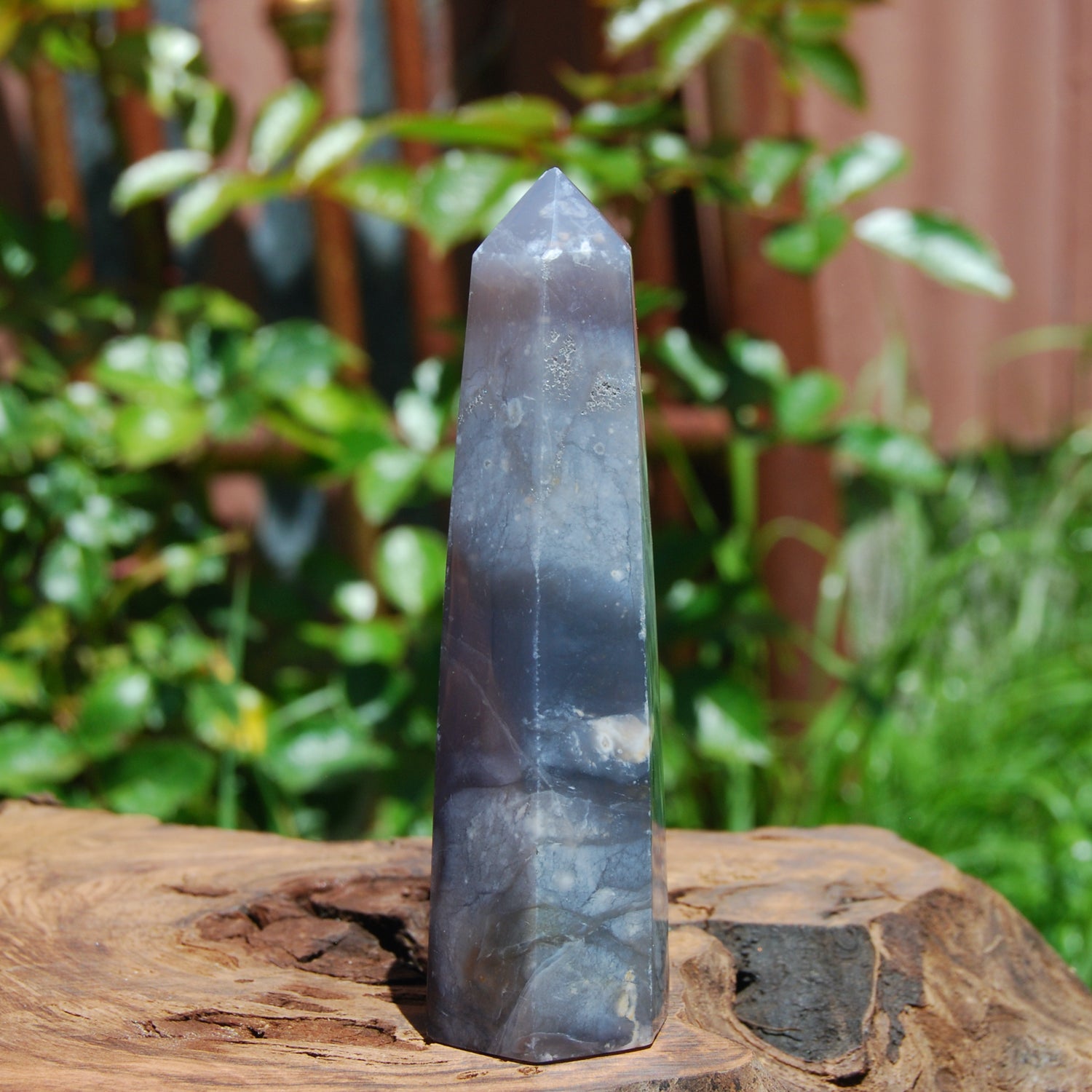Purple Chalcedony Crystal Tower, Violet Agate Indonesia