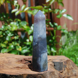 Purple Chalcedony Crystal Tower, Violet Agate Indonesia