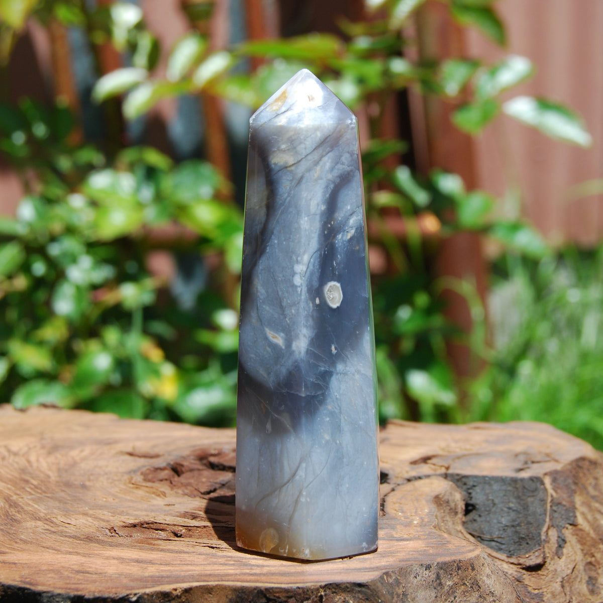 Purple Chalcedony Crystal Tower, Violet Agate Indonesia