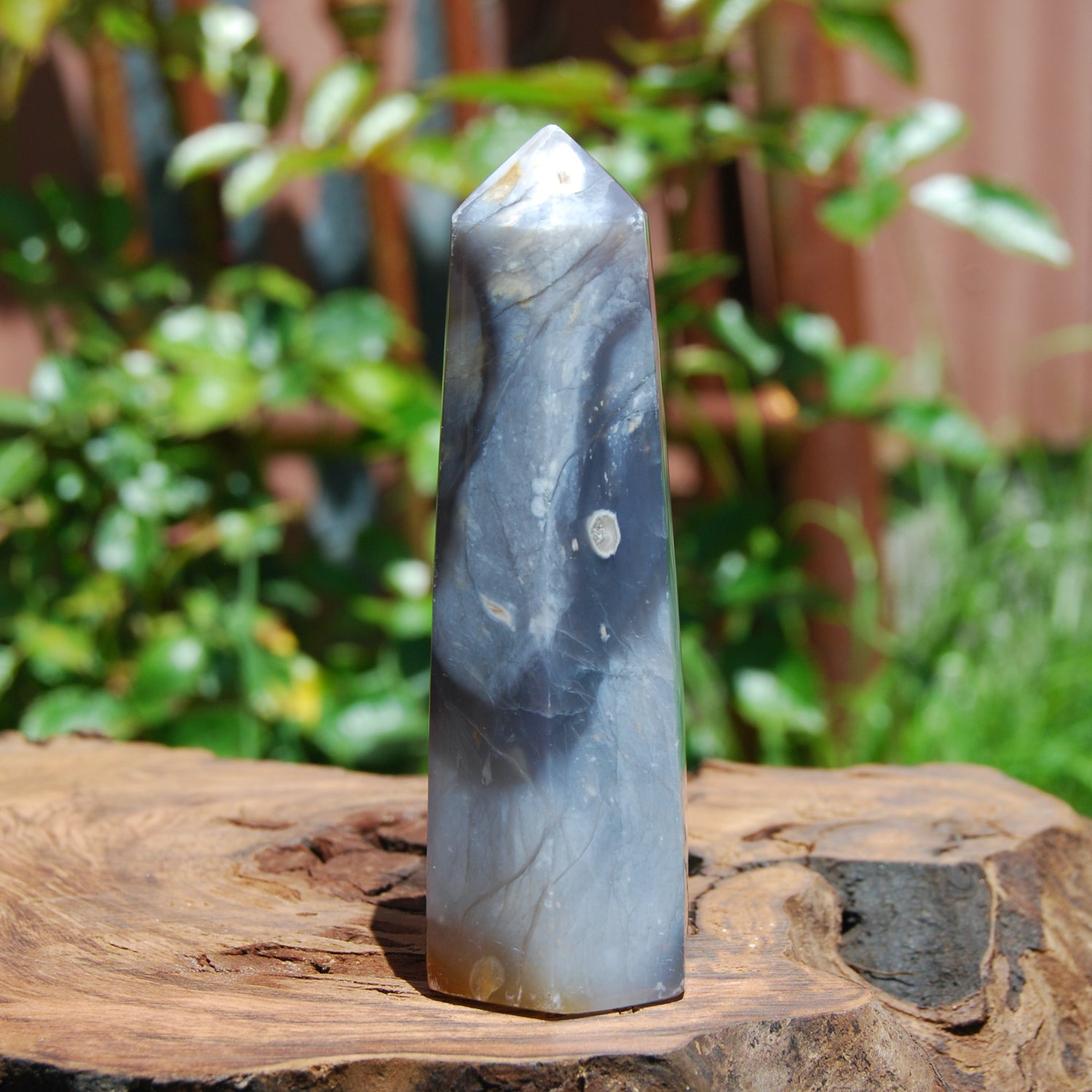 Purple Chalcedony Crystal Tower, Violet Agate Indonesia