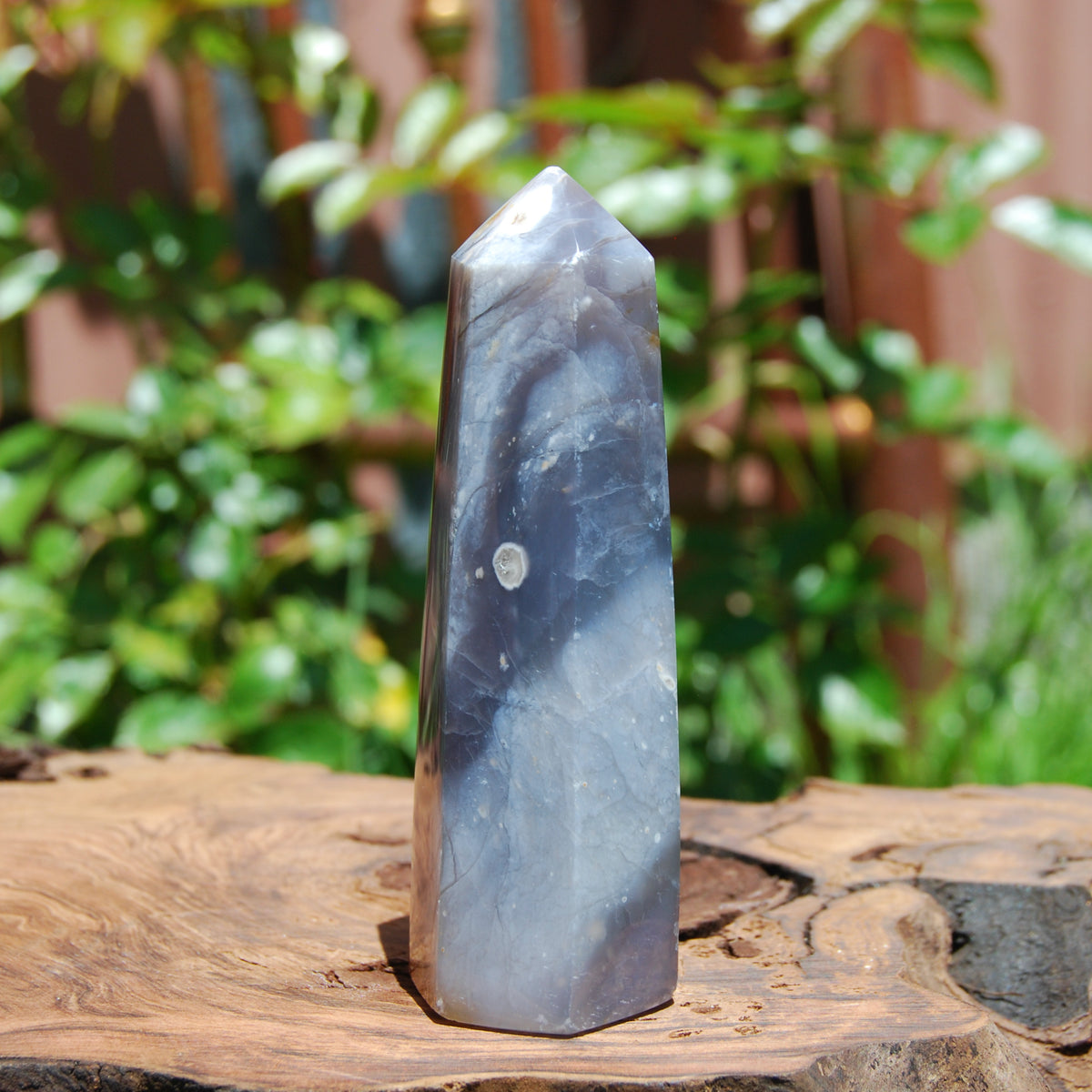 Purple Chalcedony Crystal Tower, Violet Agate Indonesia