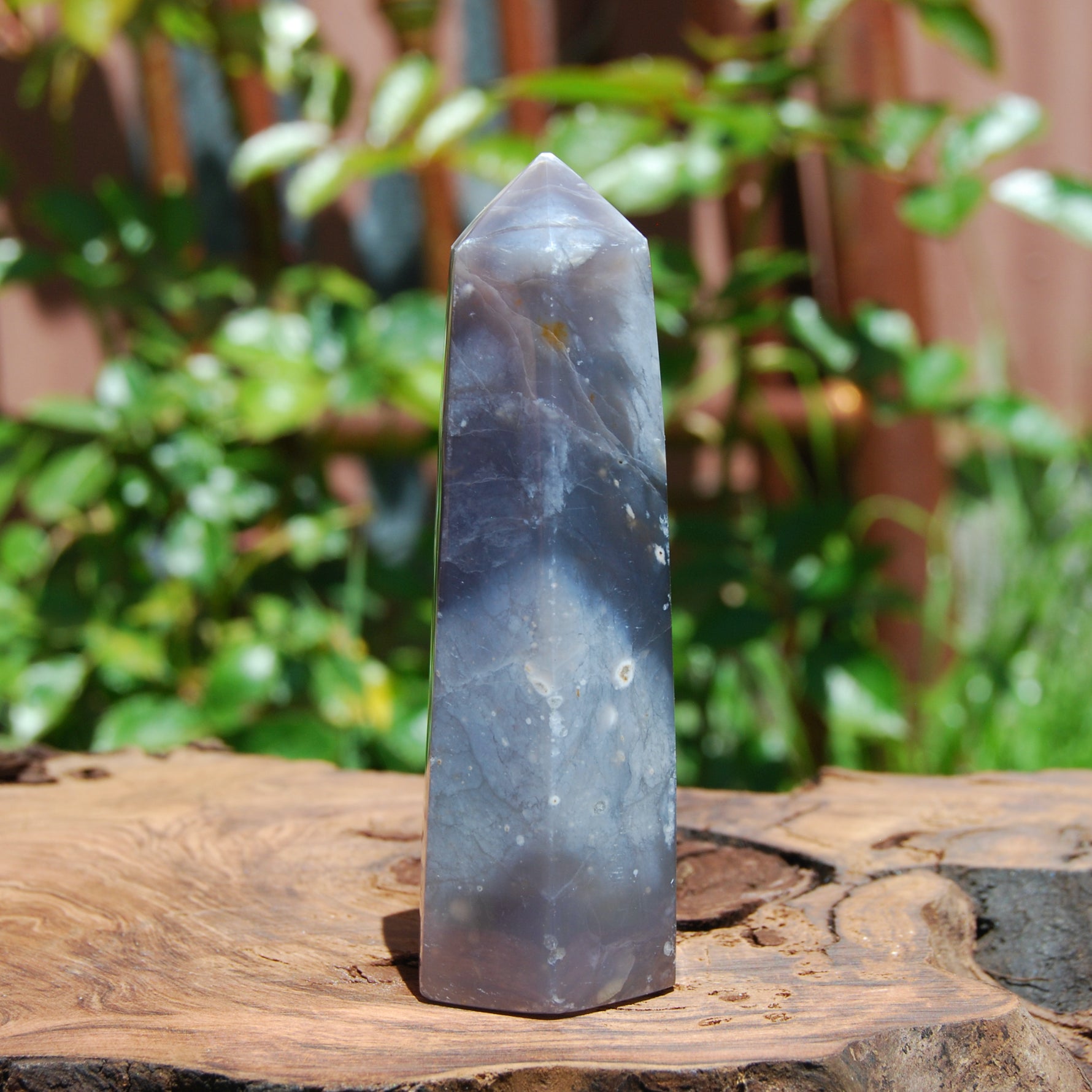 Purple Chalcedony Crystal Tower, Violet Agate Indonesia