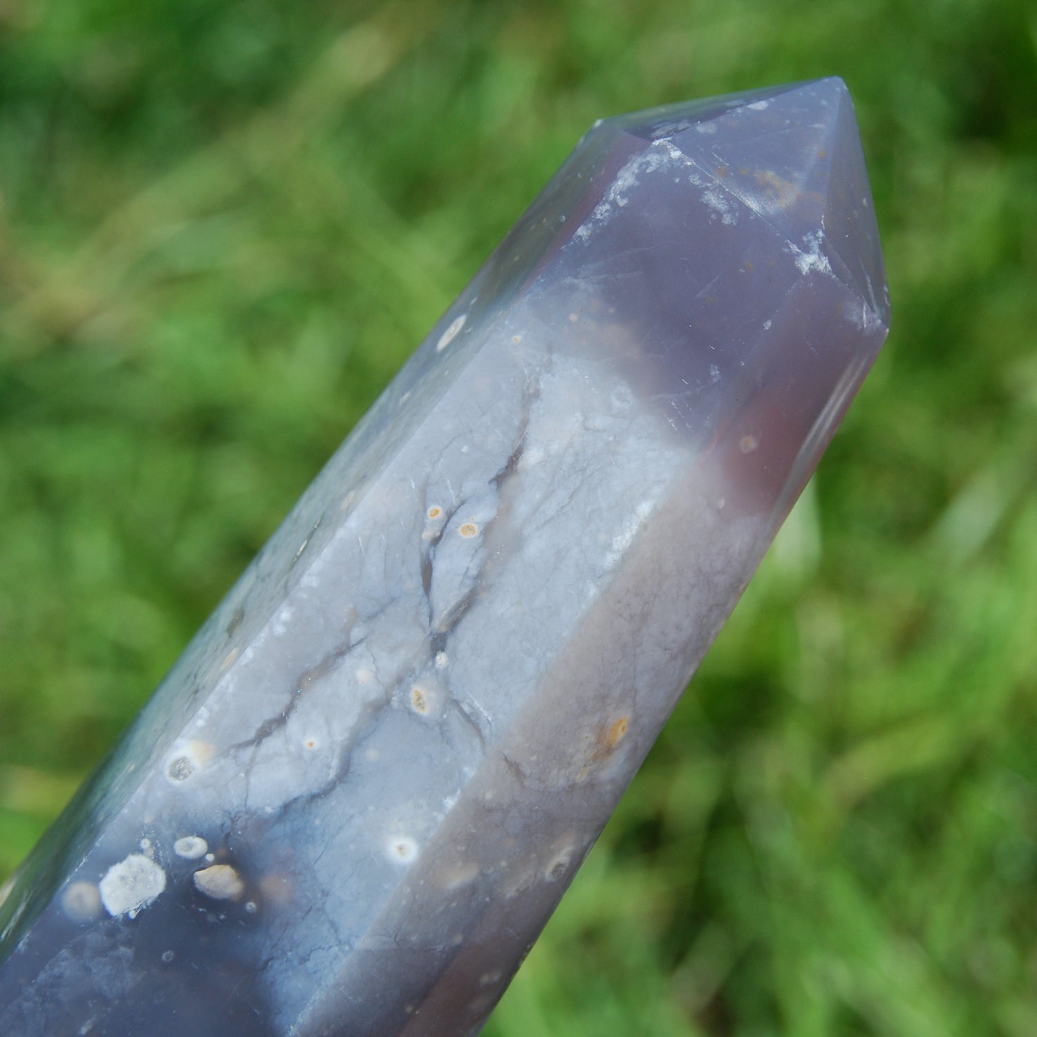 Purple Chalcedony Crystal Tower, Violet Agate Indonesia