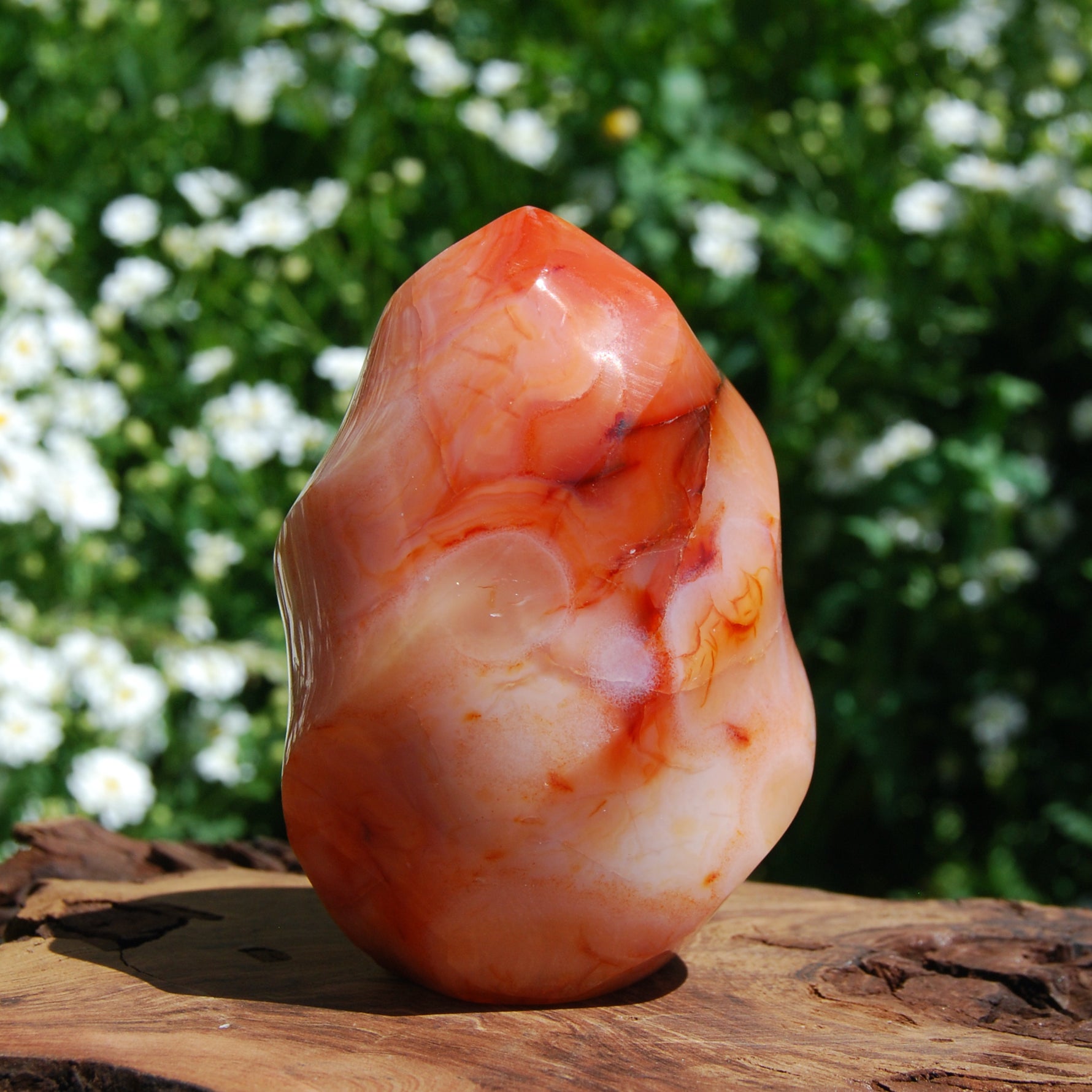 Carnelian Crystal Geode Flame Tower from Madagascar, Large Carnelian