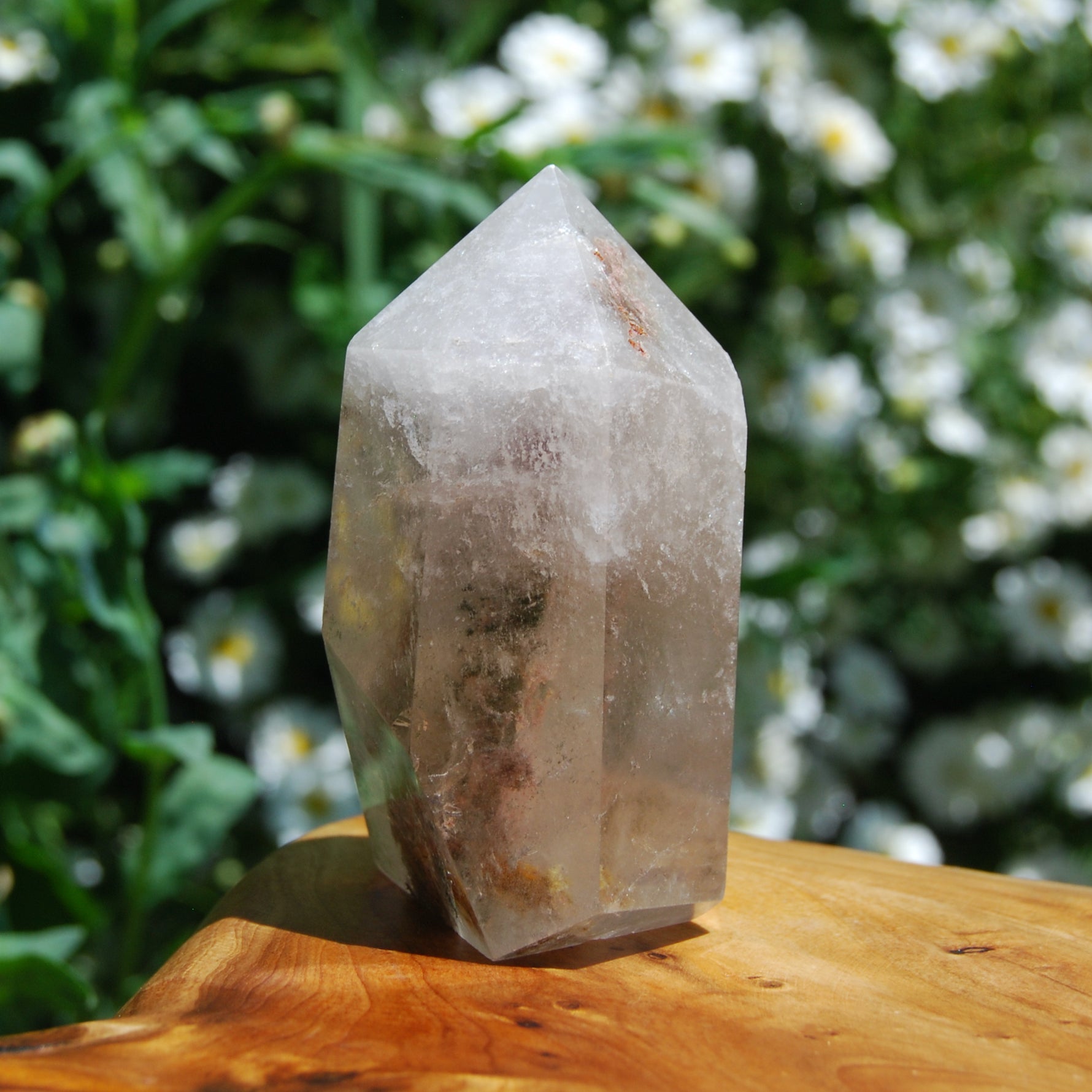 Lodolite Garden Quartz Crystal Tower, Landscape Quartz