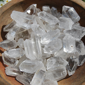 1.5in Raw Clear Quartz Crystal Points, Rainbow Filled Clear Quartz Crystals, Brazil