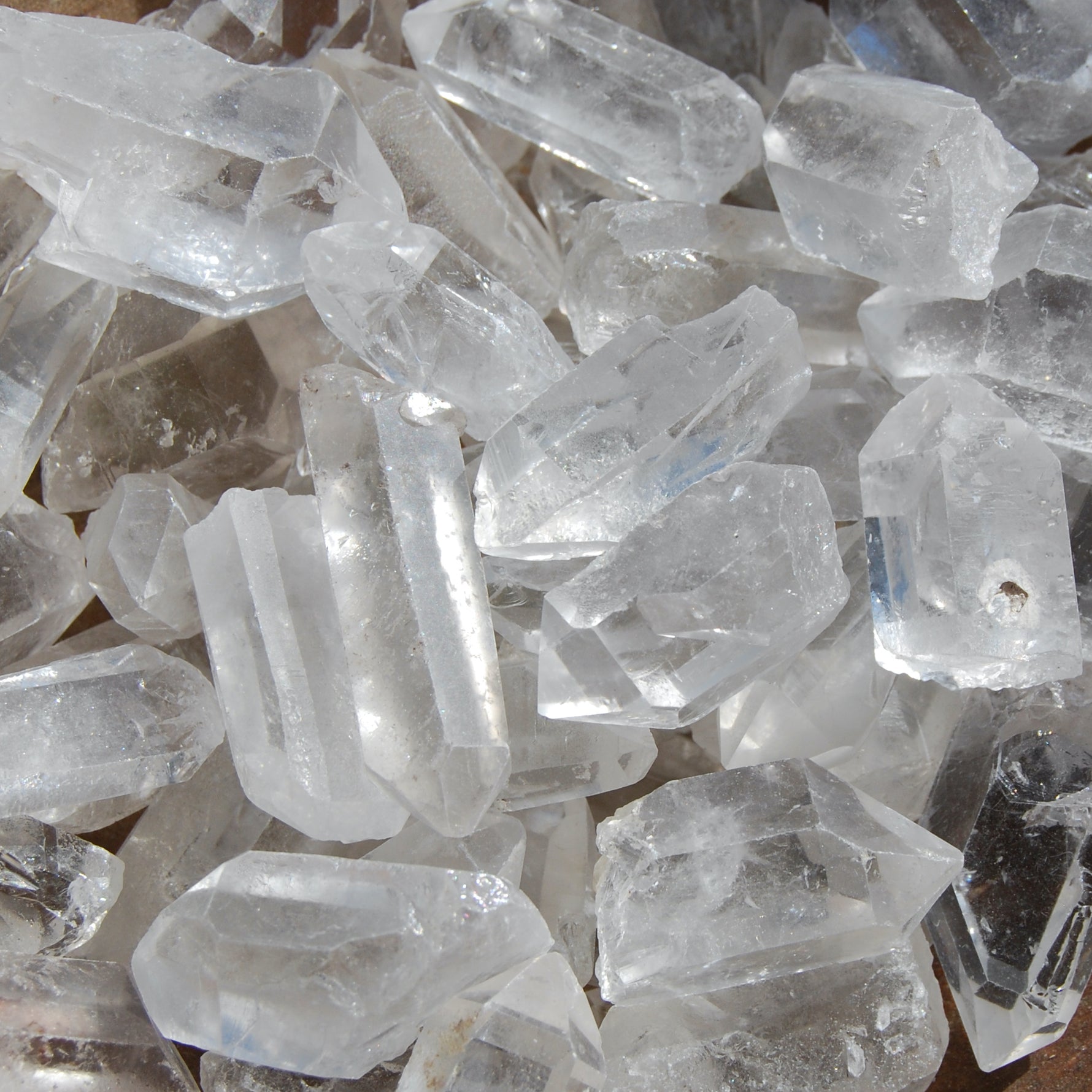 1.5in Raw Clear Quartz Crystal Points, Rainbow Filled Clear Quartz Crystals, Brazil