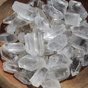 1.5in Raw Clear Quartz Crystal Points, Rainbow Filled Clear Quartz Crystals, Brazil