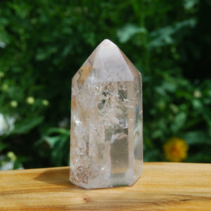 2.75in 105g Pink Lithium Quartz Crystal Tower Rainbow Filled Devic Temple