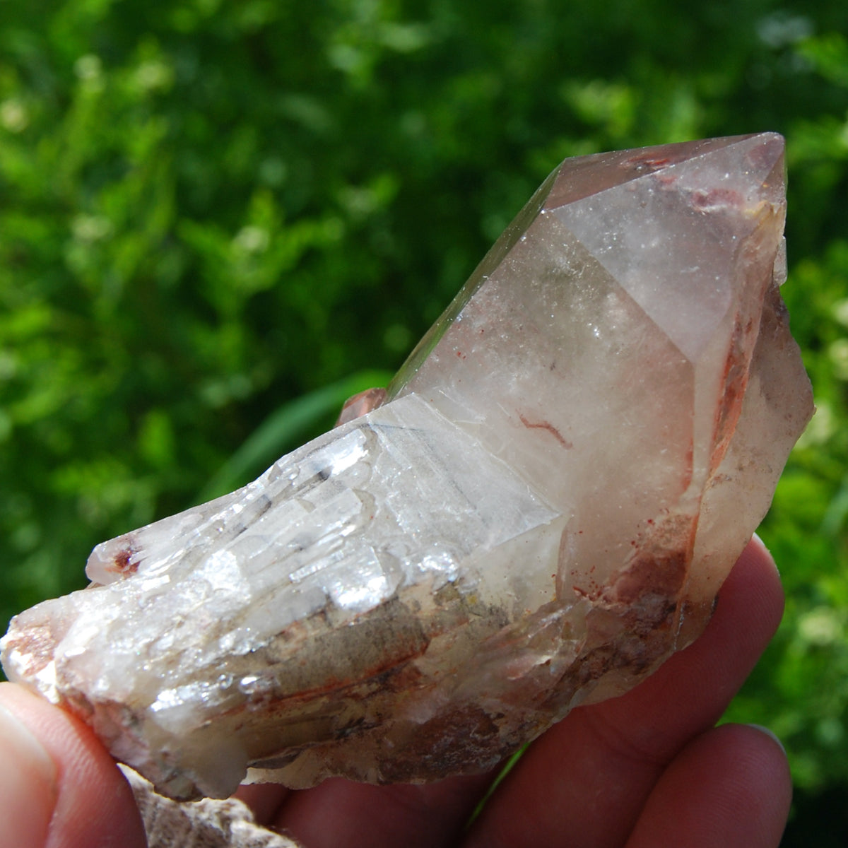 Red Hematite Cathedral Quartz Crystal, Zimbabwe