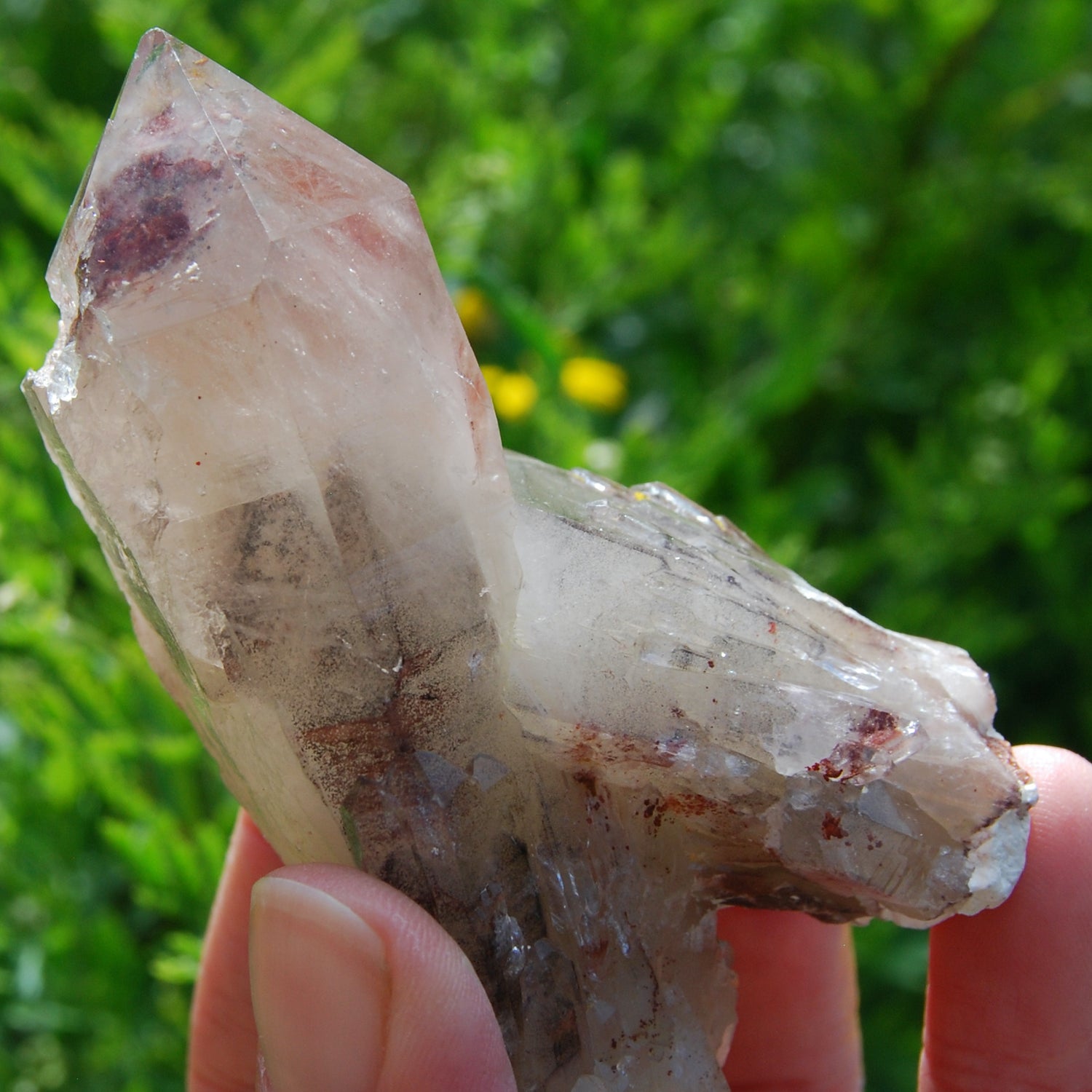 Red Hematite Cathedral Quartz Crystal, Zimbabwe