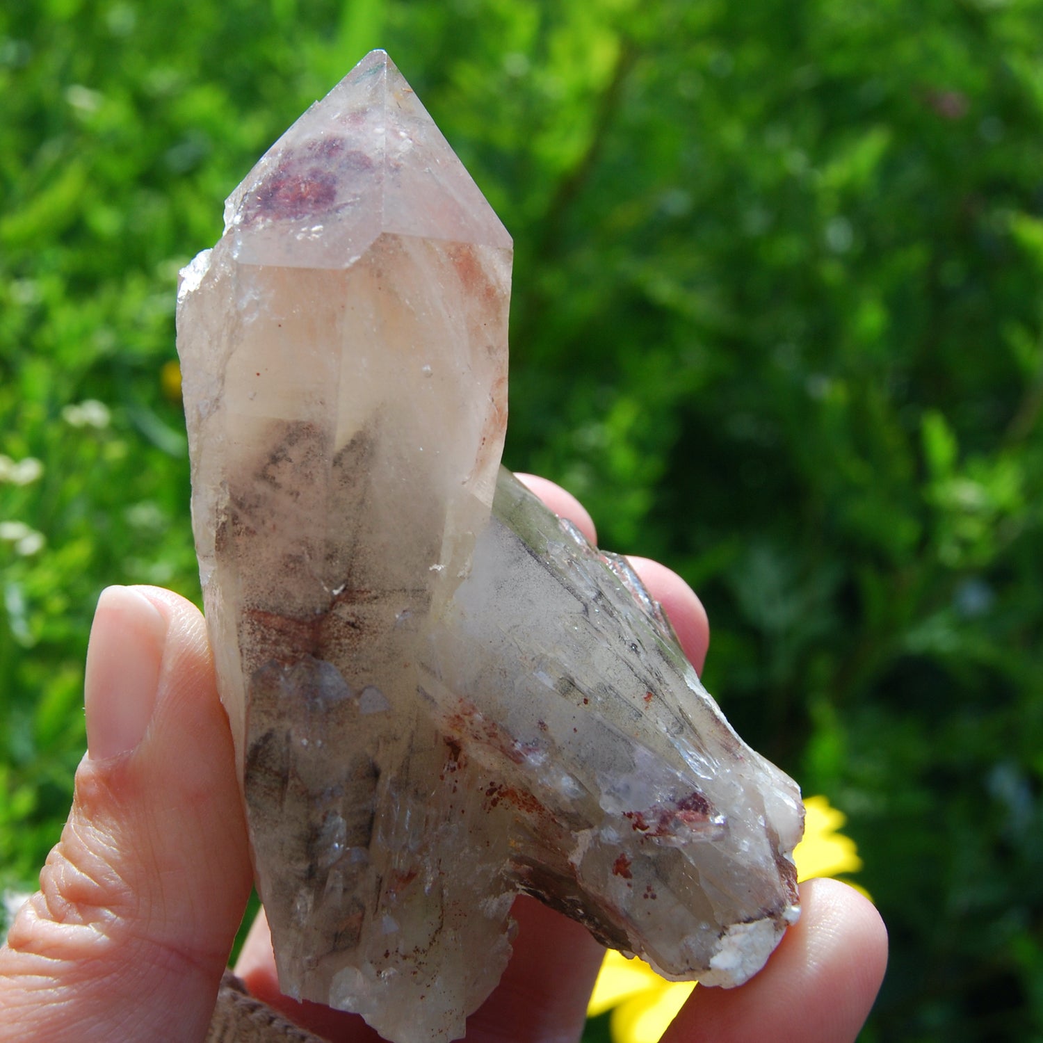 Red Hematite Cathedral Quartz Crystal, Zimbabwe