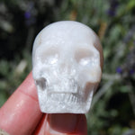 Flower Agate Sakura Agate Crystal Skull Realistic Gemstone Carving