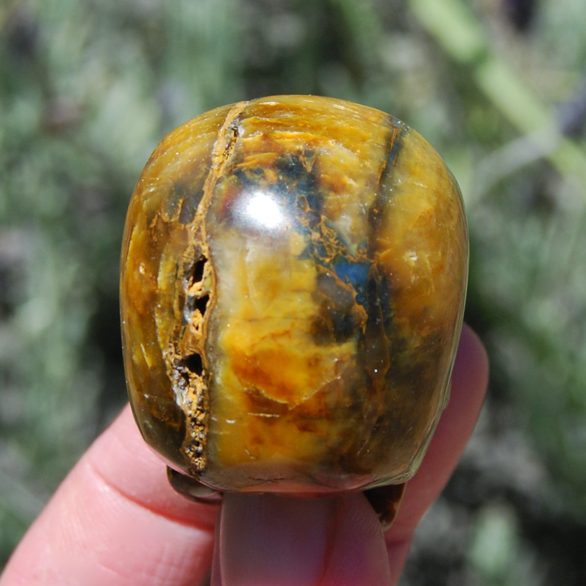 Blue Pietersite Carved Crystal Skull Realistic Gemstone Carving