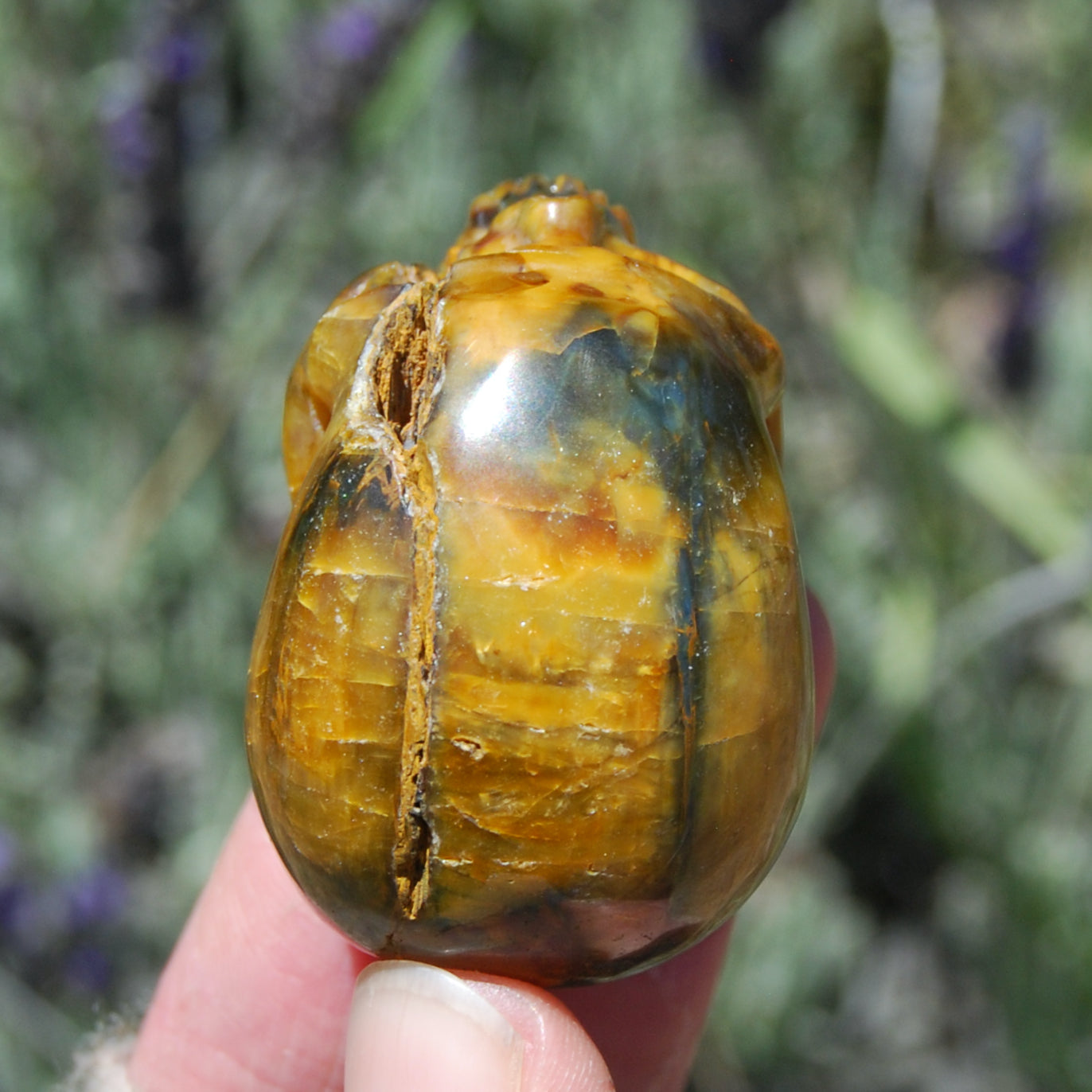 Blue Pietersite Carved Crystal Skull Realistic Gemstone Carving