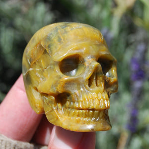 Pietersite Carved Crystal Skull Realistic Gemstone Carving