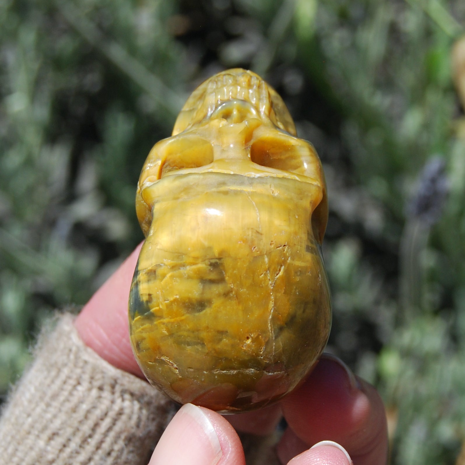 Pietersite Carved Crystal Skull Realistic Gemstone Carving