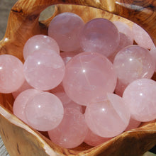 Load image into Gallery viewer, AAA STAR Rose Quartz Crystal Spheres, Many Sizes 25mm to 65mm, Mozambique
