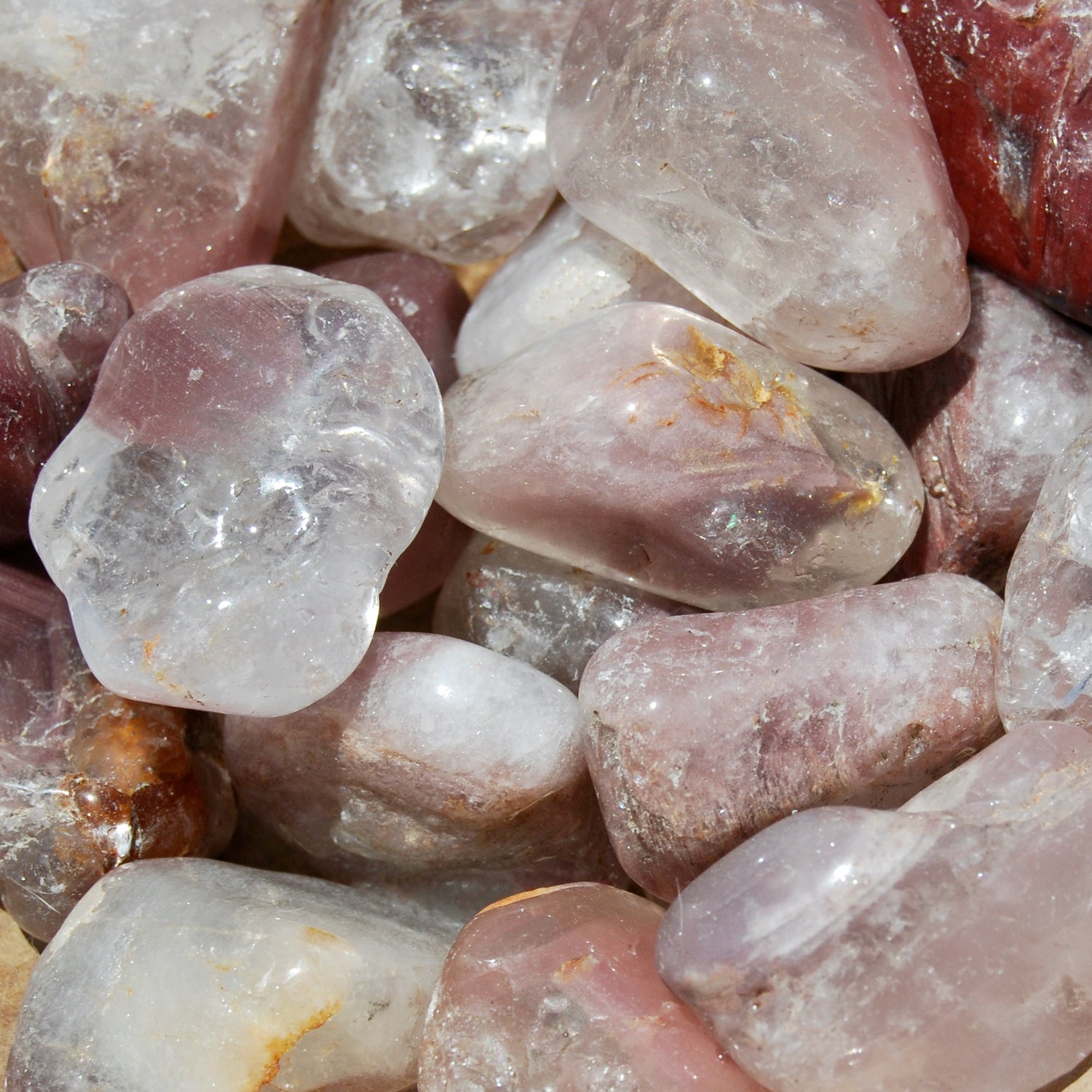 Pink Lithium Quartz Crystal Tumbled Stones